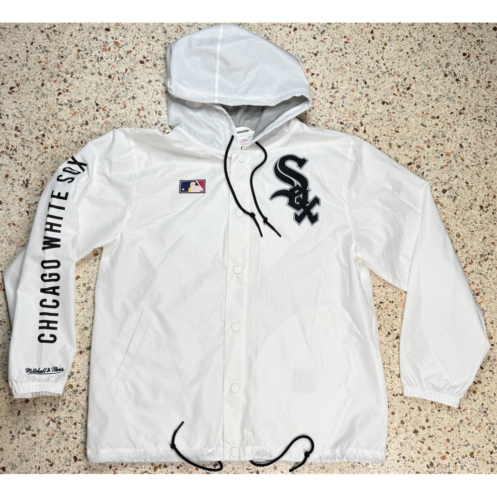Mitchell & Ness Chicago‎ White Sox MLB Full Zip Hooded Windbreaker Size Large
